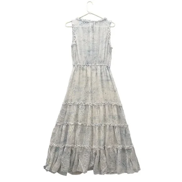 NEW BB DAKOTA X STEVE MADDEN Crystal Clear Print Tiered Midi Dress Small 0036 - Picture 3 of 11